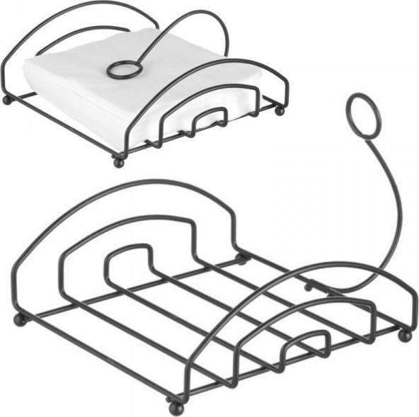 Hendi Serwetnik stojak na serwetki ze stali nierdzewnej czarny 155x160 mm - Hendi 427156