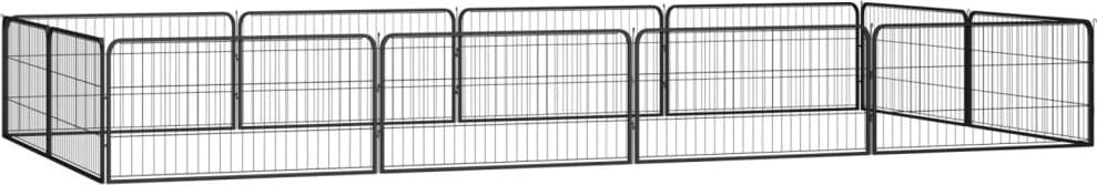 vidaXL Kojec dla psa, 12 panele, czarny, 100x50 cm, stal