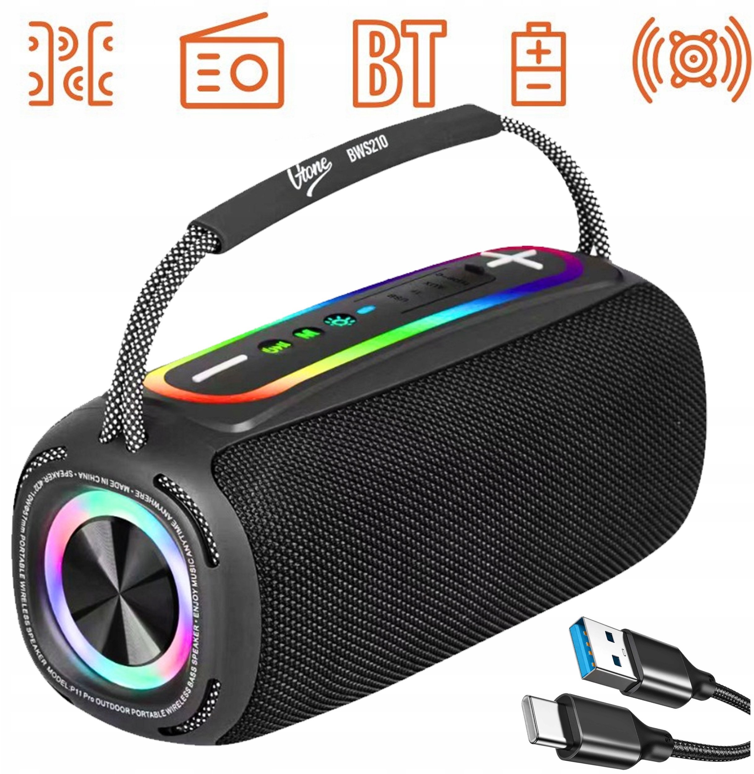 V-TONE BWS210 BK głośnik Bluetooth bezprzewodowy p