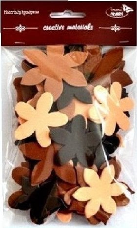 Kwiatki tonacja brązowa 60szt