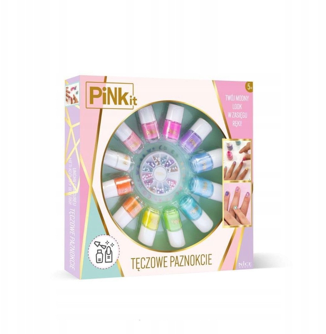 PINK IT TĘCZOWE PAZNOKCIE