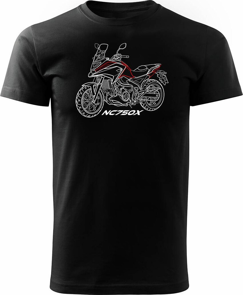 Topslang Koszulka z motocyklem na motor Honda NC 750 X NC750X męska czarna REGULAR L