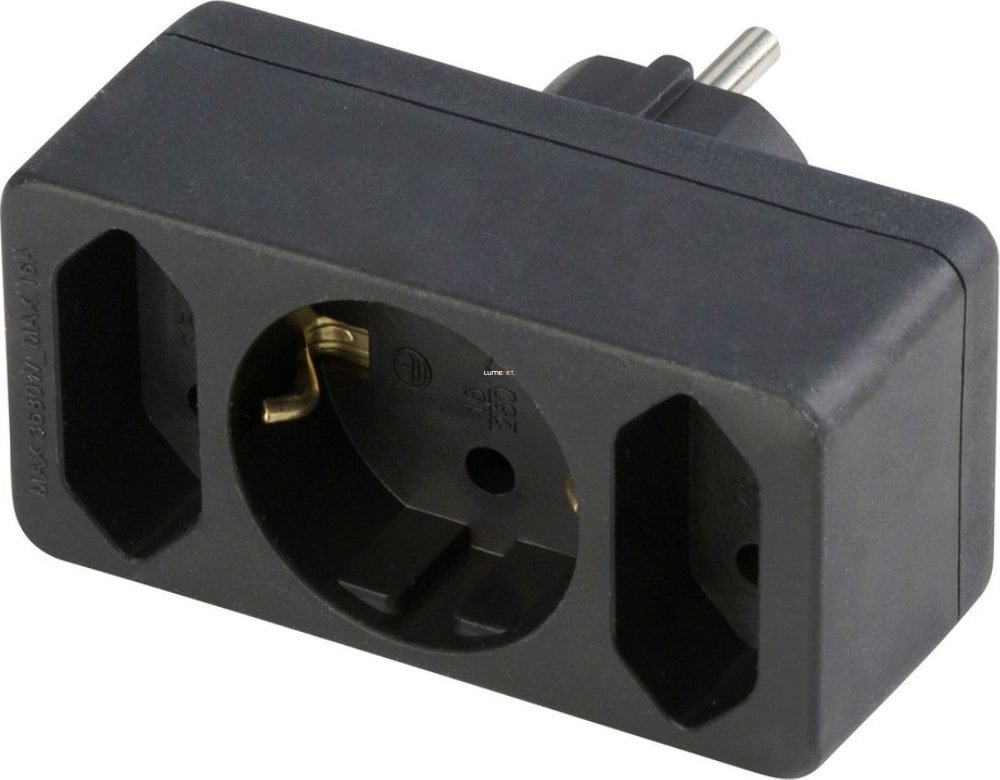 REV REV transition plug 2-fold + 1 Safety contact black