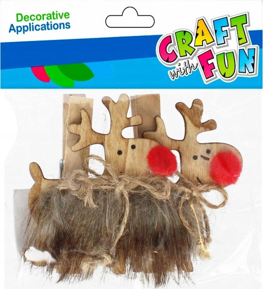 Craft with Fun OZDOBA BN KLAMERKI RENIFER 2SZT CF PBH 12/288