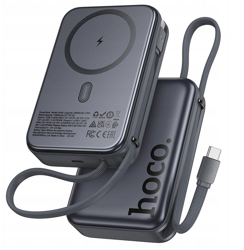 Powerbank Hoco Powerbank 20000 mAh zgodny z MagSafe QC PD 45W Q44A czarny