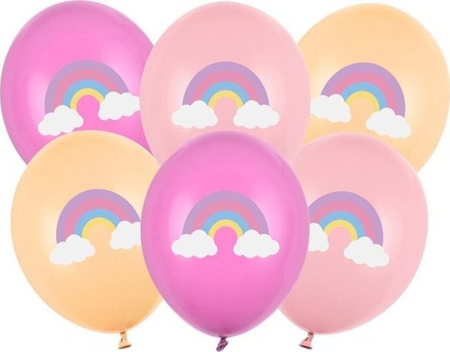 Balony Strong Pastel Tęcza 30cm 6szt mix