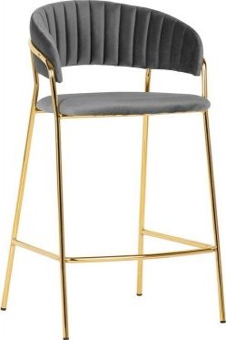 King Home Hoker MARGO 65 ciemny szary - welur, podstawa złota