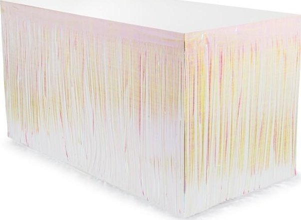 Skirting foliowy z frędzlami opalizujący 300x80cm