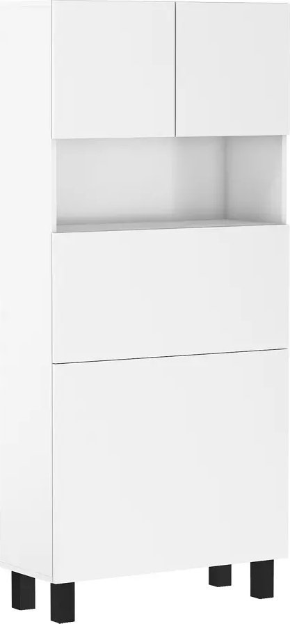 Elior Regał z rozkładanym biurkiem biały mat - Klever