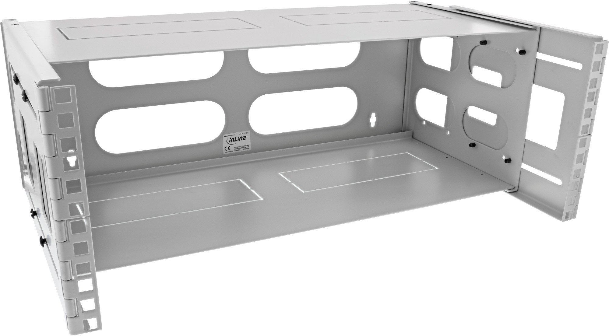 InLine InLine® 19" foldable rack, 4U, 24-40cm depth, with cover, grey
