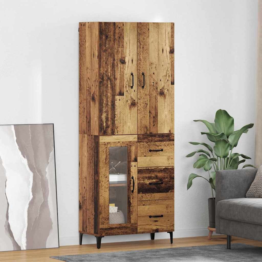 vidaXL Highboard Old wood 69,5 x 34 x 180 cm Wood-based material