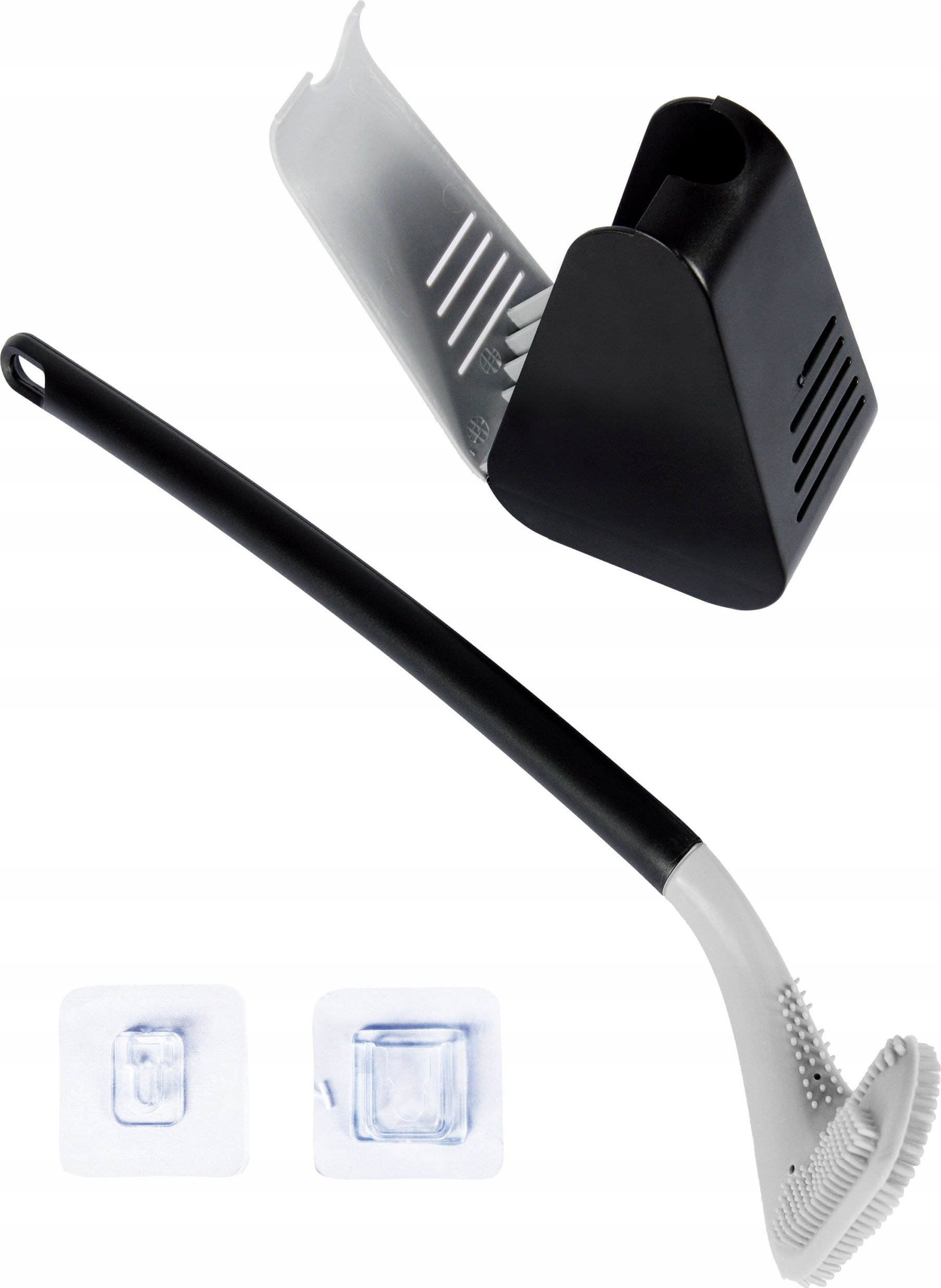 Sepio Szczotka do wc silikonowa czarna do łazienki wc antybakteryjna zawieszana