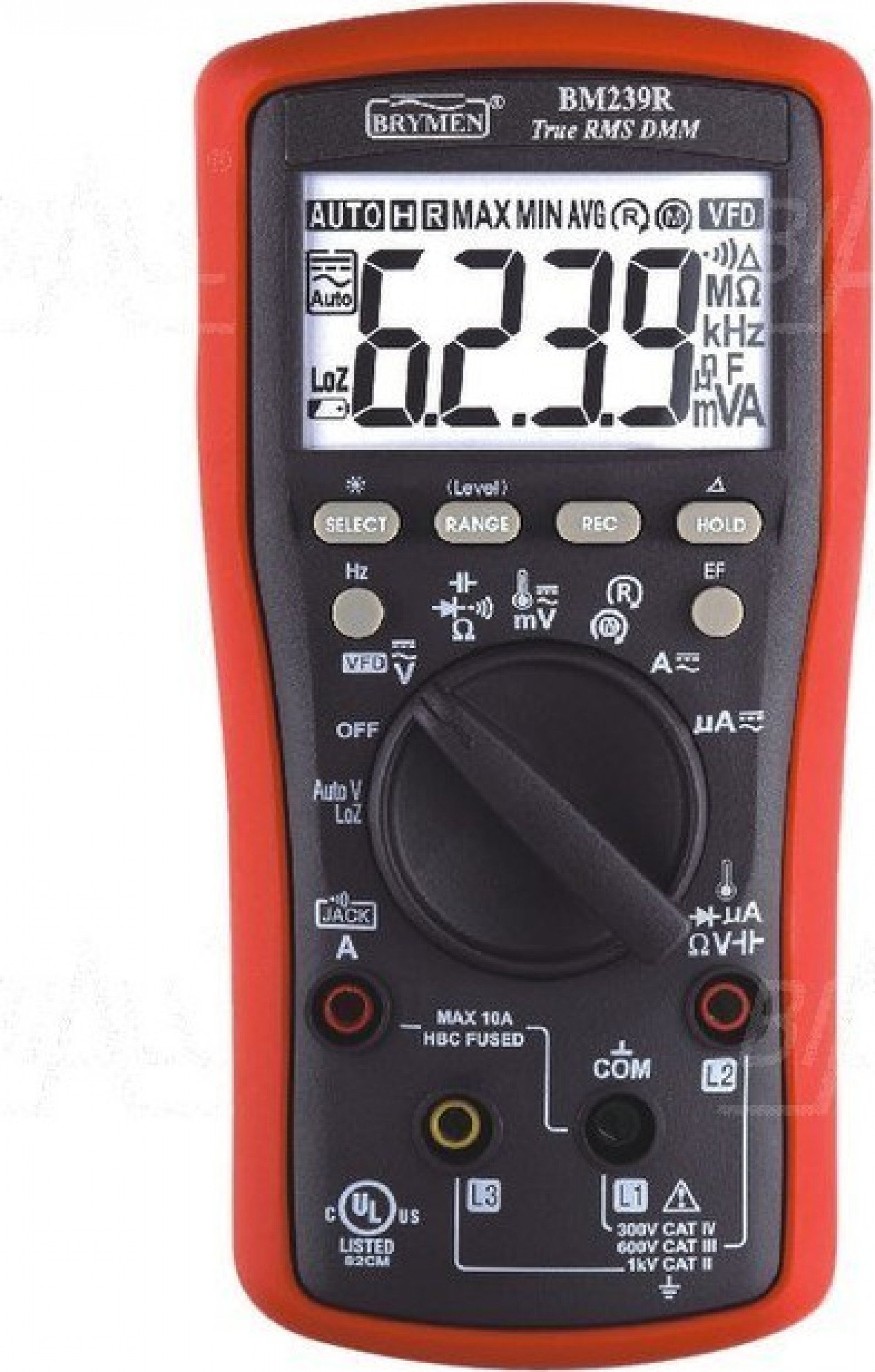Brymen Multimetr TRMS (AC+DC) VFD EF 50kHz Temp test wirowania faz BM239R Brymen