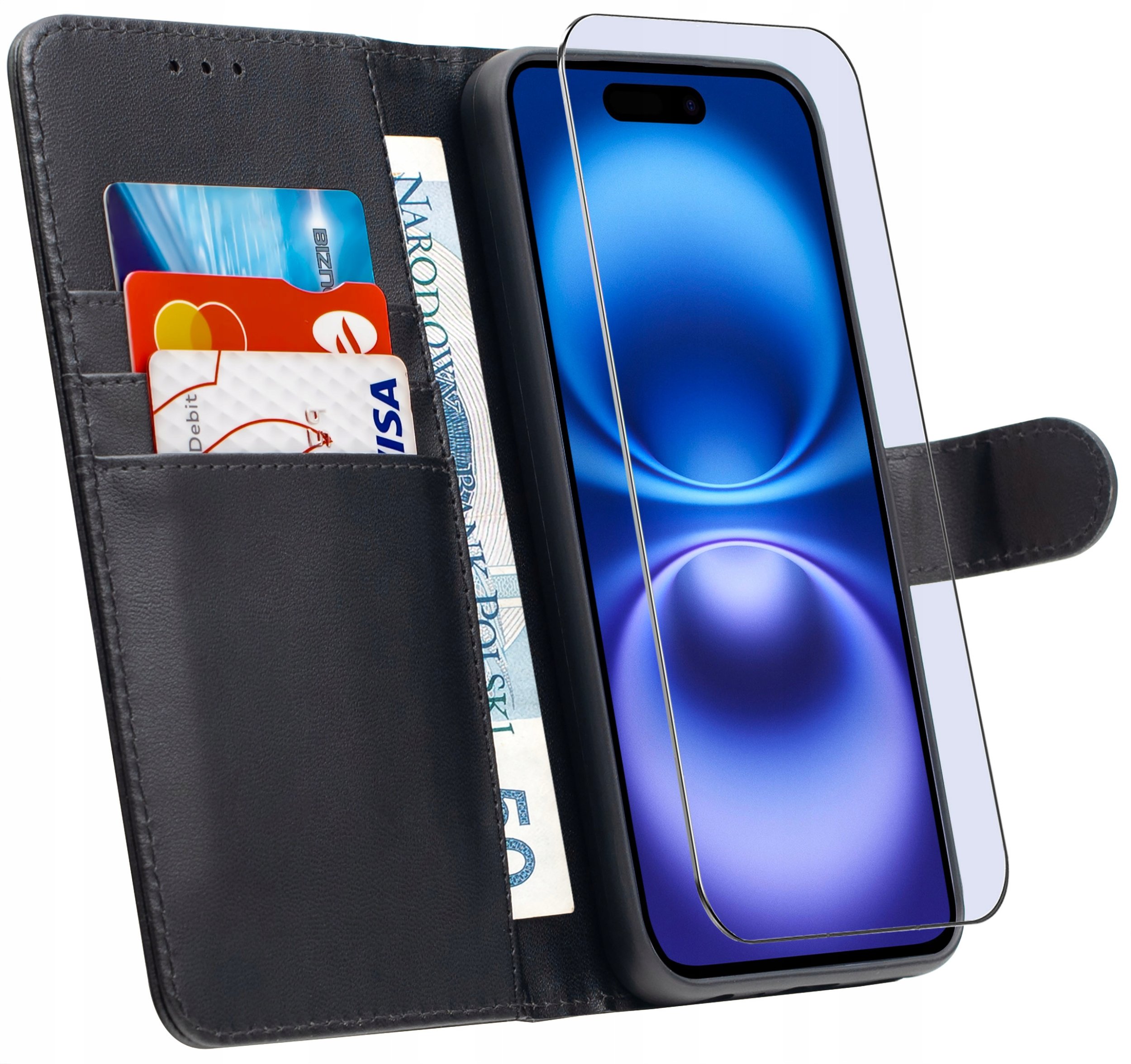 ETUI do iPhone 16 |SKÓRZANE PORTFEL BOOK TOKRA CASE CLASSIC + SZKŁO