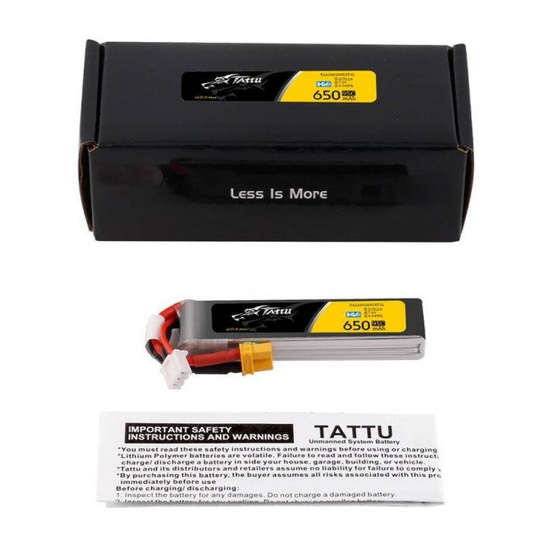 Akumulator Lipo Tattu 2s 650mAh 95C 7.6V HV z XT30 Long-Pack