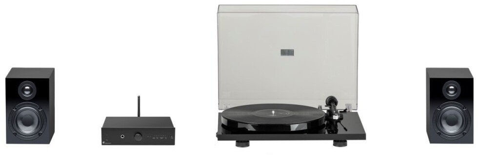 Gramofon Pro-Ject Audio Systems STEREO SET E PHONO - Minimalistyczny system audio z gramofonem, czarny