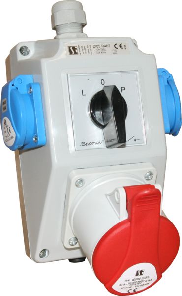 Spamel Zestaw instalacyjny z gniazdem 16A 3P+N+PE 2x2P+P (ZI04R221)