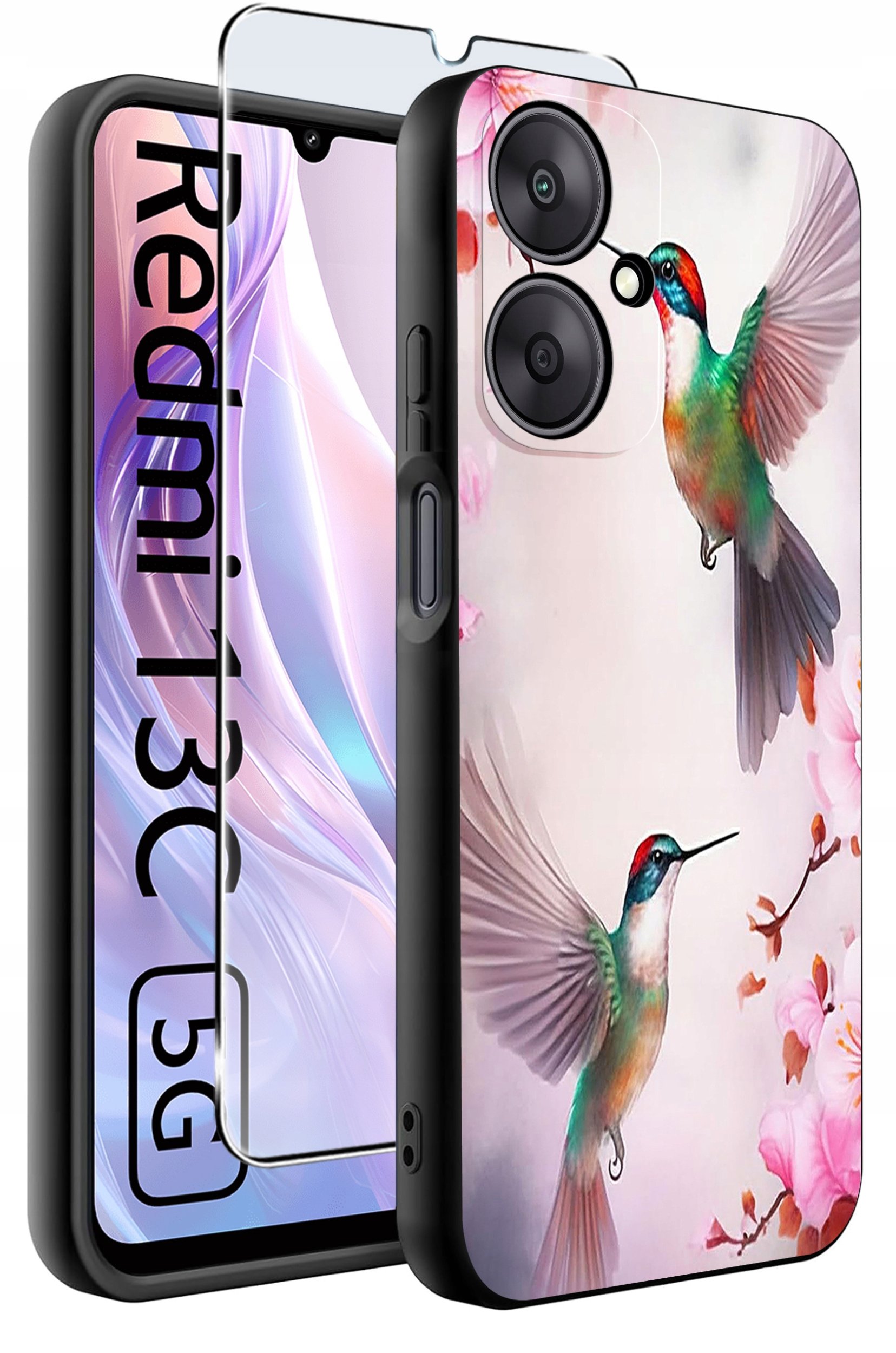 ETUI do Xiaomi Redmi 13C 5G WZORY |SILIKONOWE MATT CASE +SZKŁO HARTOWANE 9H