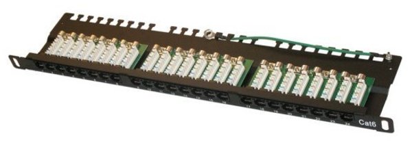 LYNX 19'' 1/0,5U Patch panel XtendLan 24port, UTP, Cat6, czarny XL-PP19-24U6-U