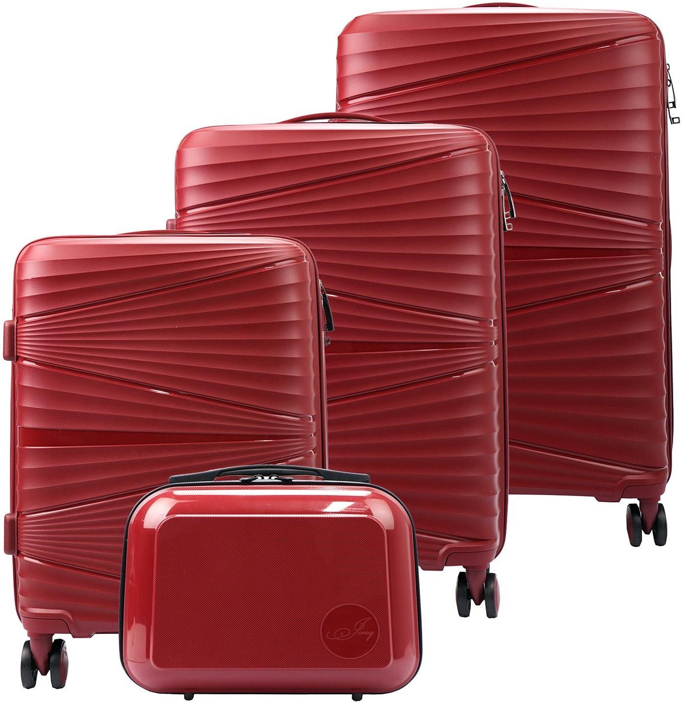Jony Zestaw walizek Z04 x4 Z czerwone