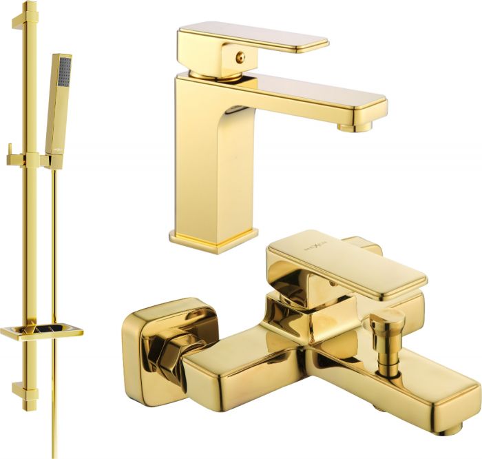 Mexen Mexen Cetus DQ77 zestaw wannowy, złoty - 744303DQ77-50