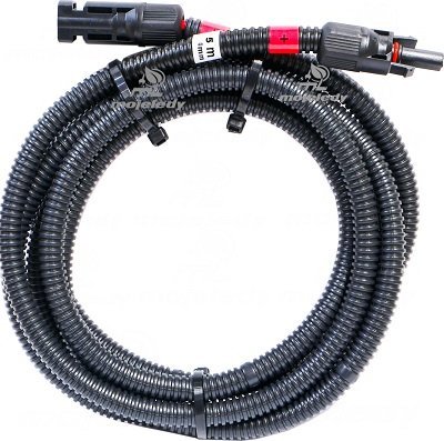 Mojeledy Przedłużacz + solarny zakuty MC4 peszel UV 5m