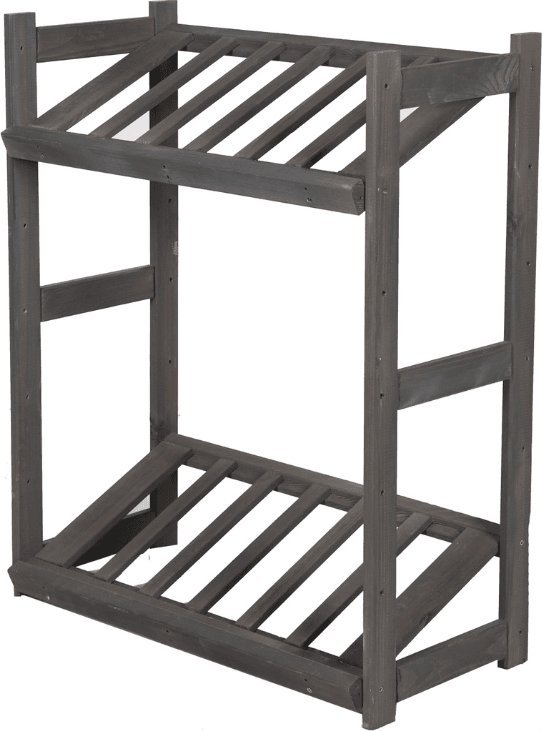 Wamar-Sosenka Regał drewniany na skrzynki LSR 2 półki na skrzynie Szary, Półki na skrzynki 2 szt Drewno sosnowe