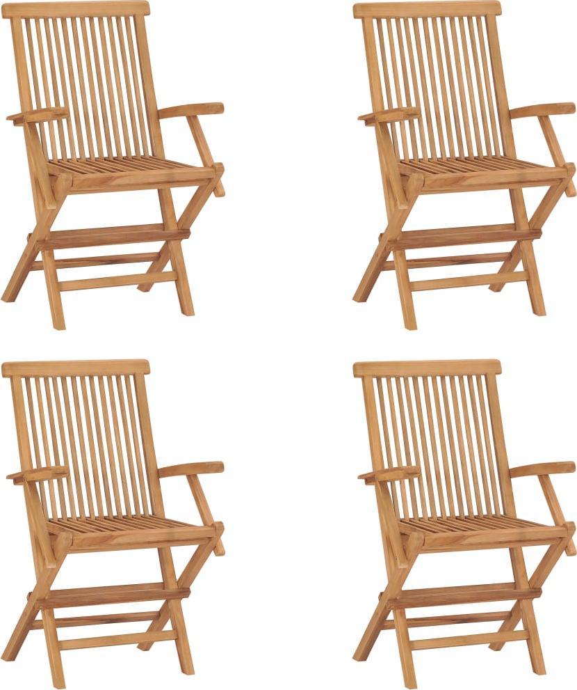 vidaXL Składane krzesła ogrodowe, 4 szt., lite drewno tekowe