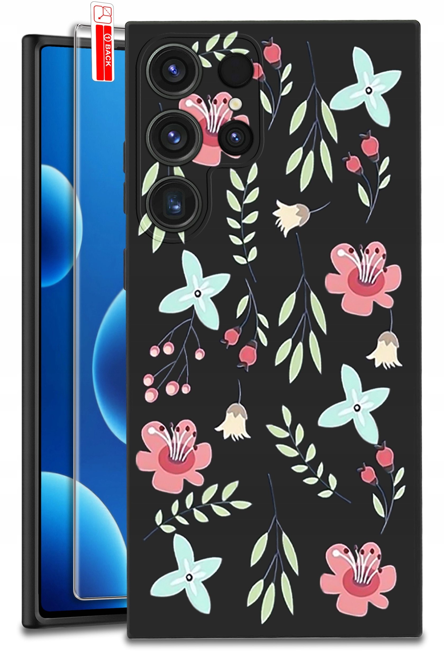 ETUI do Samsung Galaxy S24 Ultra | WZORY | SILIKONOWE MATT CASE + SZKŁO 9H