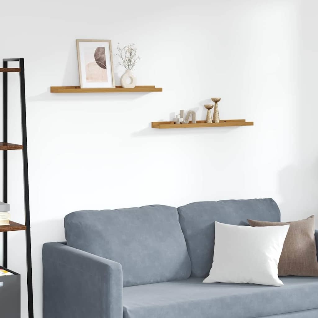 vidaXL Półki ścienne z półką 2 pcs Beżowy 60 x 9 x 3 cm