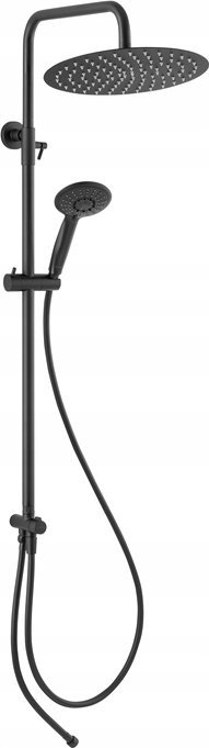 NP47-BL / FERRO / WIZARD PRO / ZESTAW NATRYSKOWY Z DESZCZOWNIĄ, CZARNY /