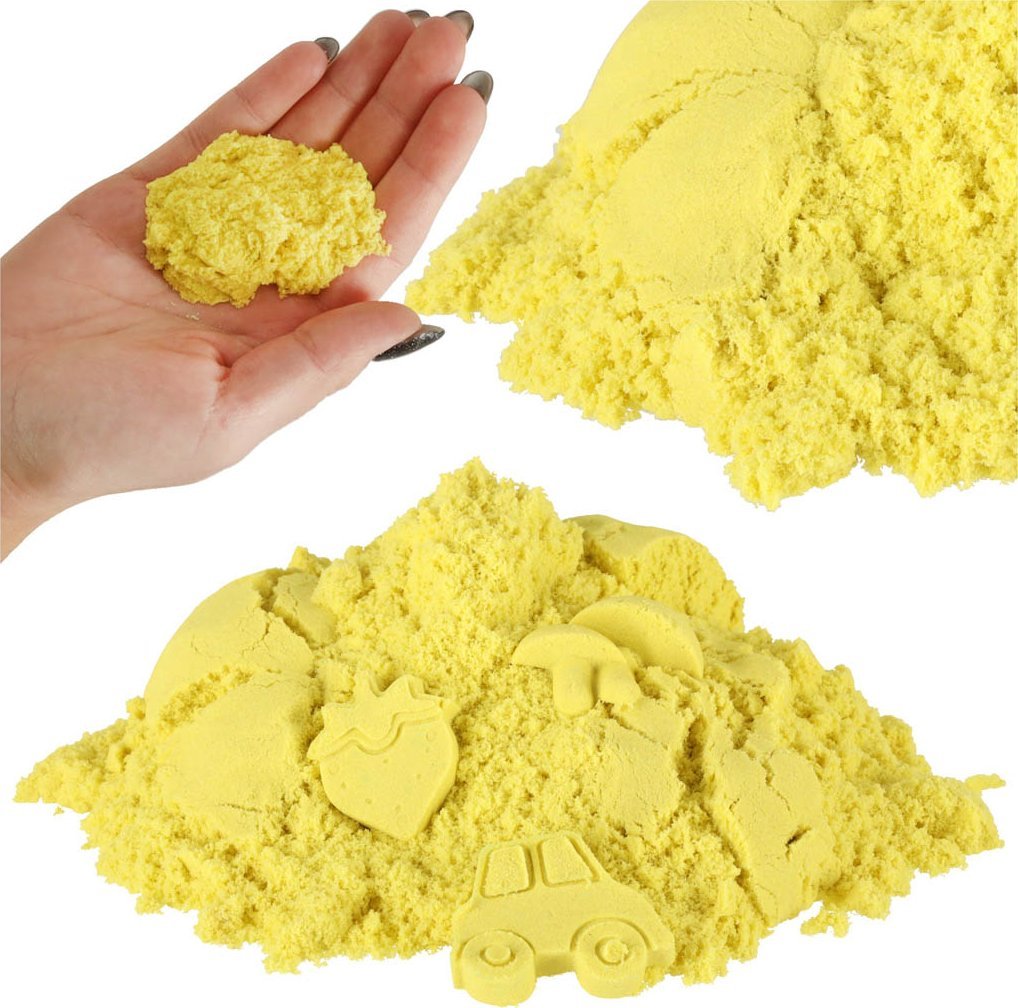 Ikonka Piasek kinetyczny 1kg w woreczku żółty