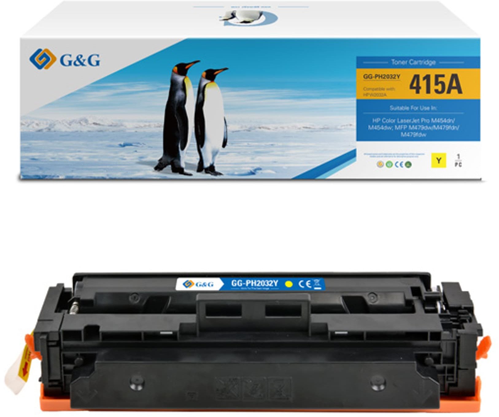 G&G kompatybilny toner z HP W2032A, NT-PH2032Y, HP 415A, yellow, 2100s, BEZ CHIP-A