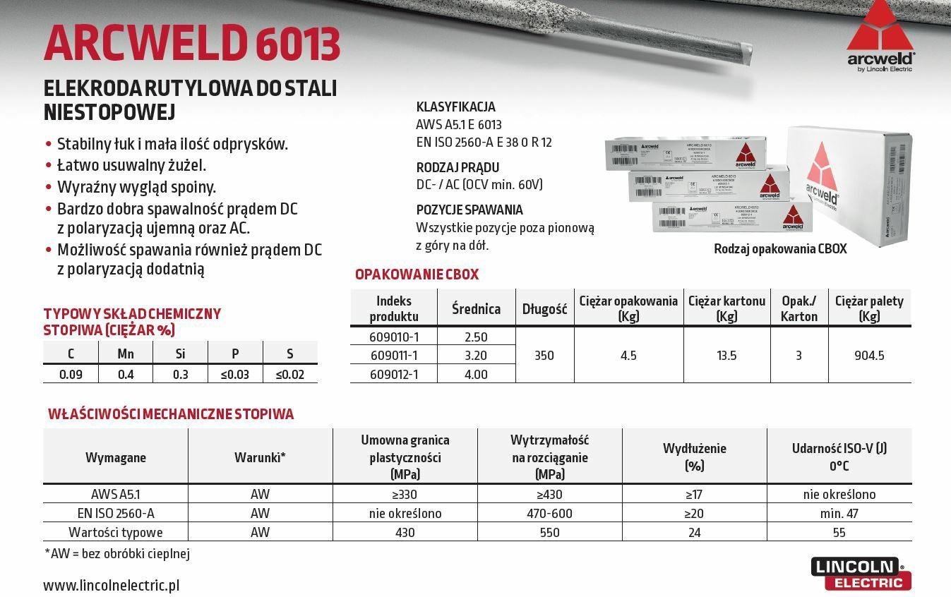 LINCOLN ELECTRODE ARCWELD 6013 FI 3.2/4.5kg