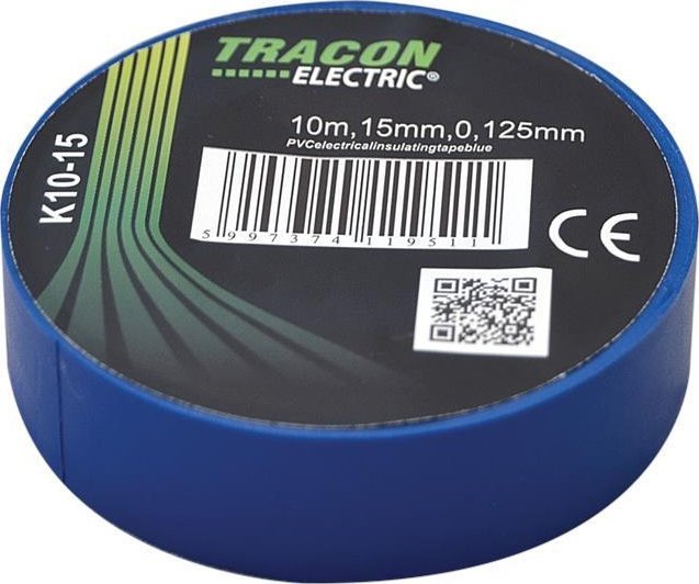 Tracon Electric Taśma izolacyjna 10mx15mm niebieska