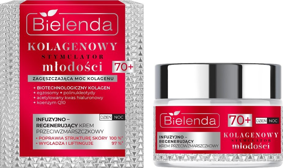 Bielenda Kolagenowy stymulator młodości Infuzyjno-regenerujący krem przeciwzmarszczkowy 70+ 50ml