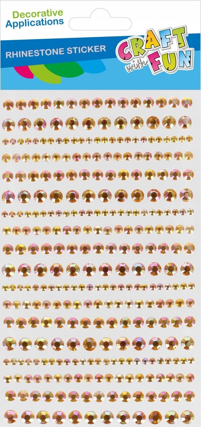 Craft with Fun OZDOBA DEK KRYSZT SPRZYL ZLOTO 18SZT CF 12/288