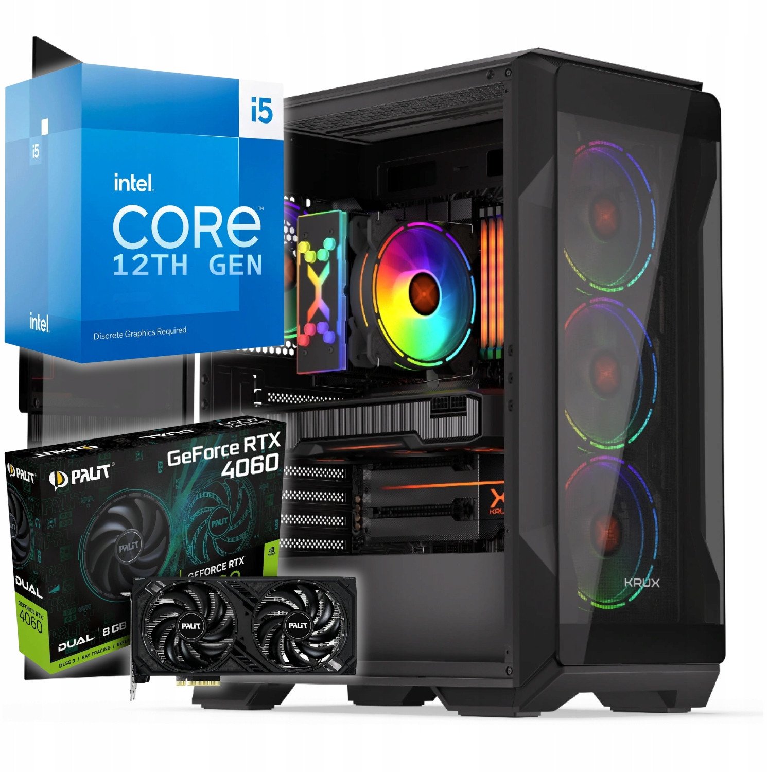 Komputer BSG Raptor V13 Intel Core i5 NVIDIA GeForce RTX 4060 32GB DDR4 2000GB SSD Windows 11 CHŁODZENIE WODNE