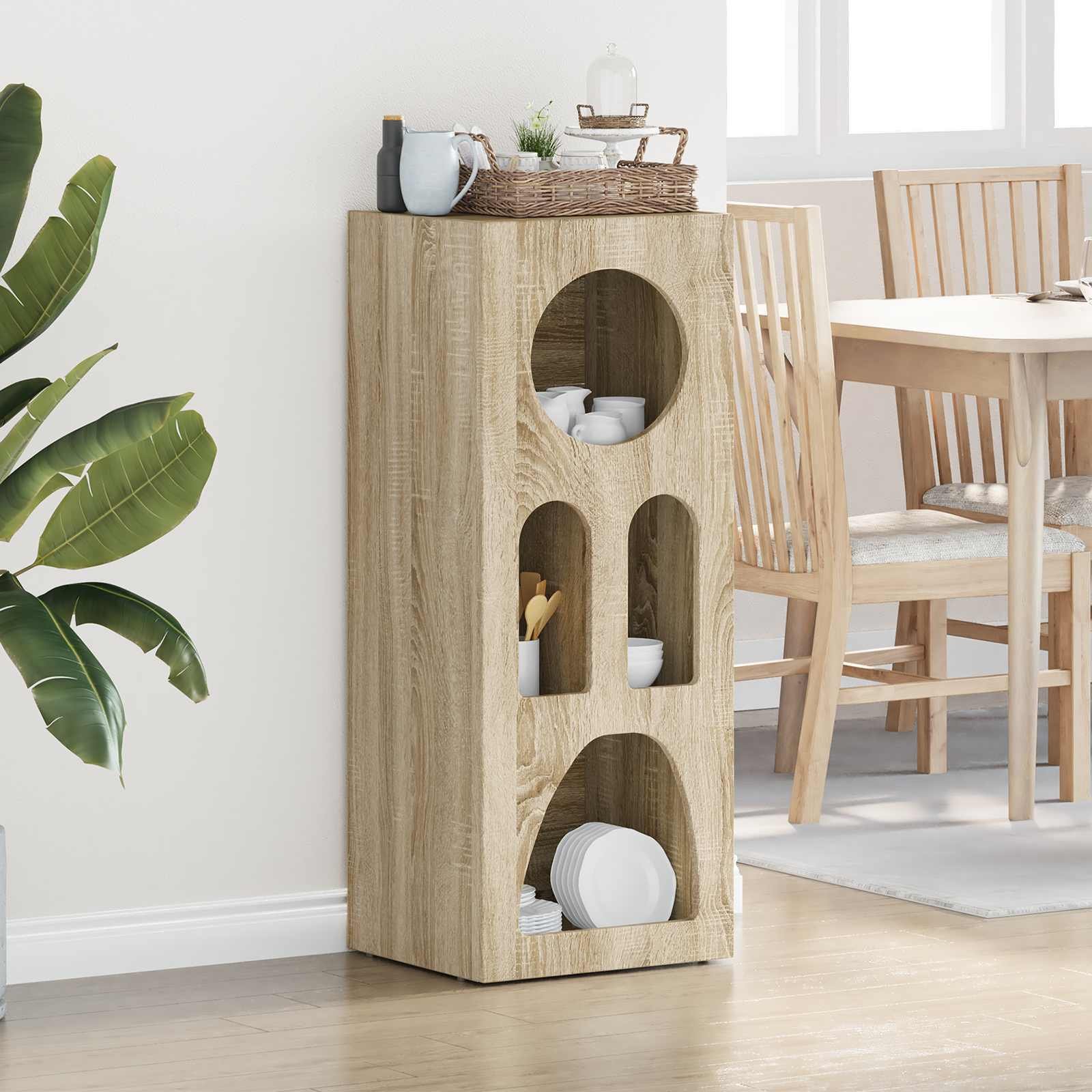 vidaXL Bufet Dąb Sonoma, 40 x 35 x 100,5 cm, Materiał z drewna kompozytowego