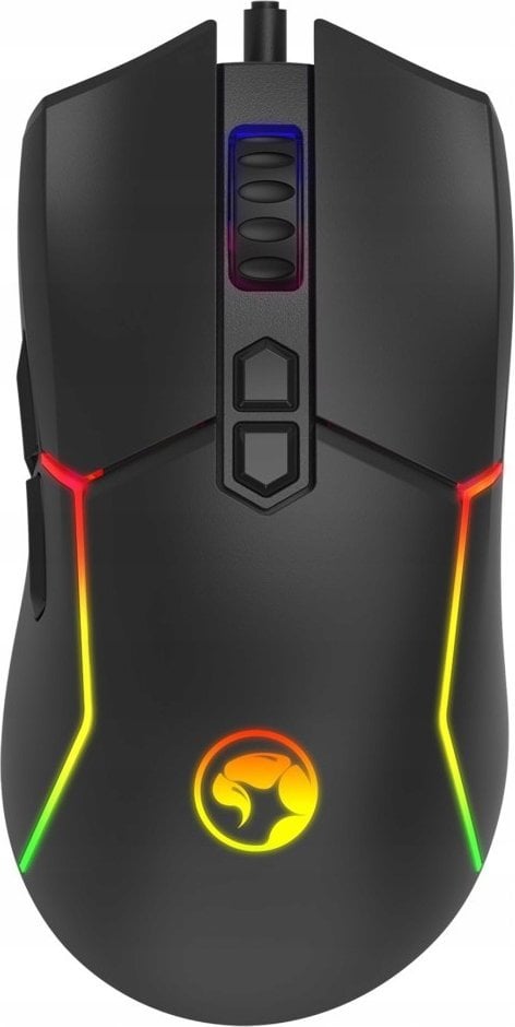 Mysz Marvo Marvo Mysz M655, 12000DPI, optyczna, 7kl., przewodowa USB, czarna, do gry, podświetlona