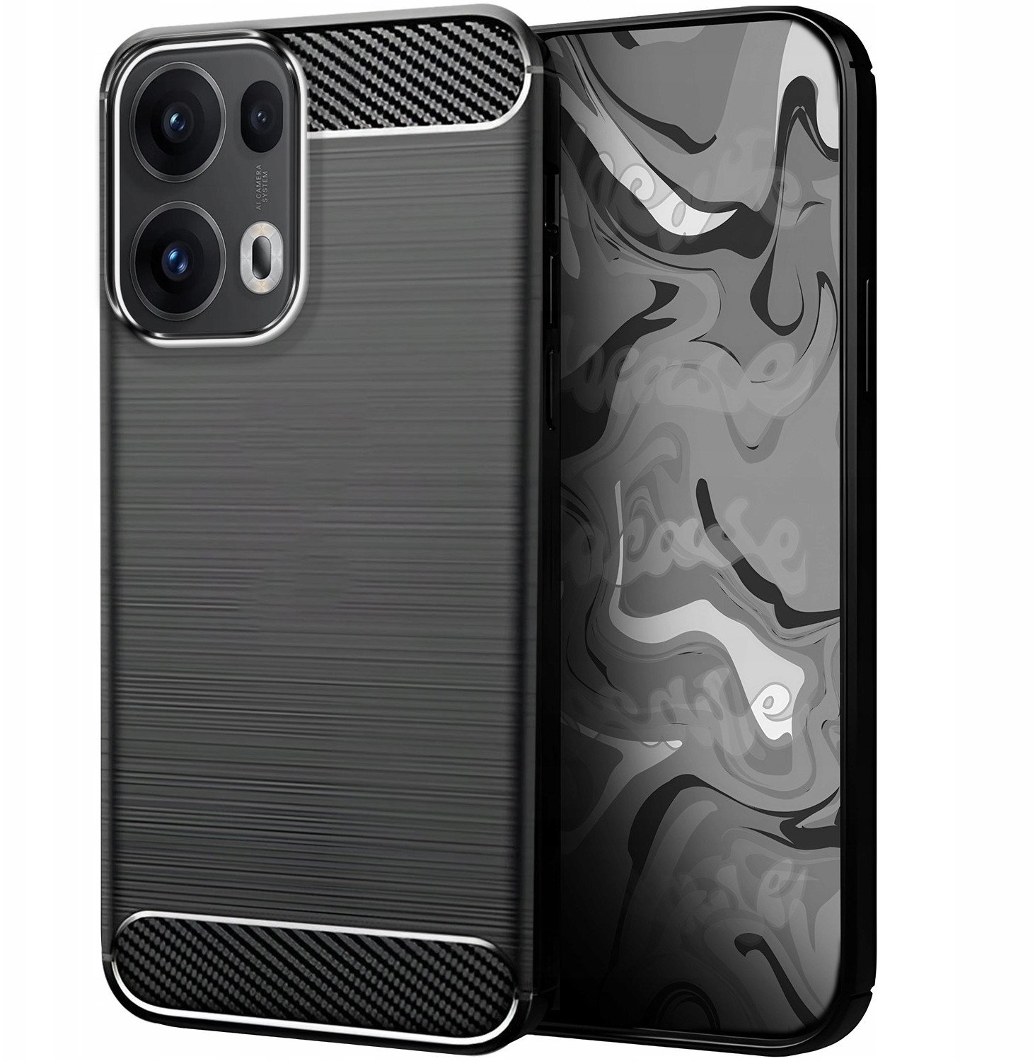 Etui do Oppo Reno13 Pro 5G (Czarne, Pancerne, Karbon, Pokrowiec, Plecki)