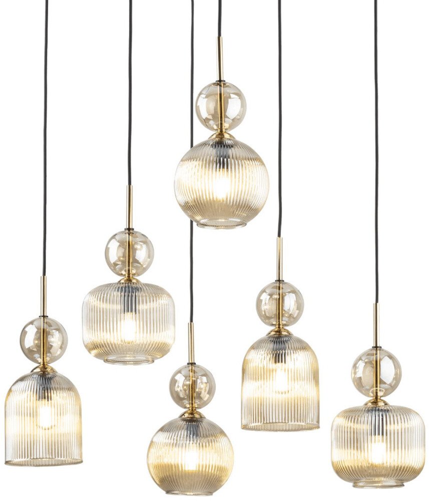 Wiszący żyrandol do przedpokoju Sophia 11044 szklana bursztynowa