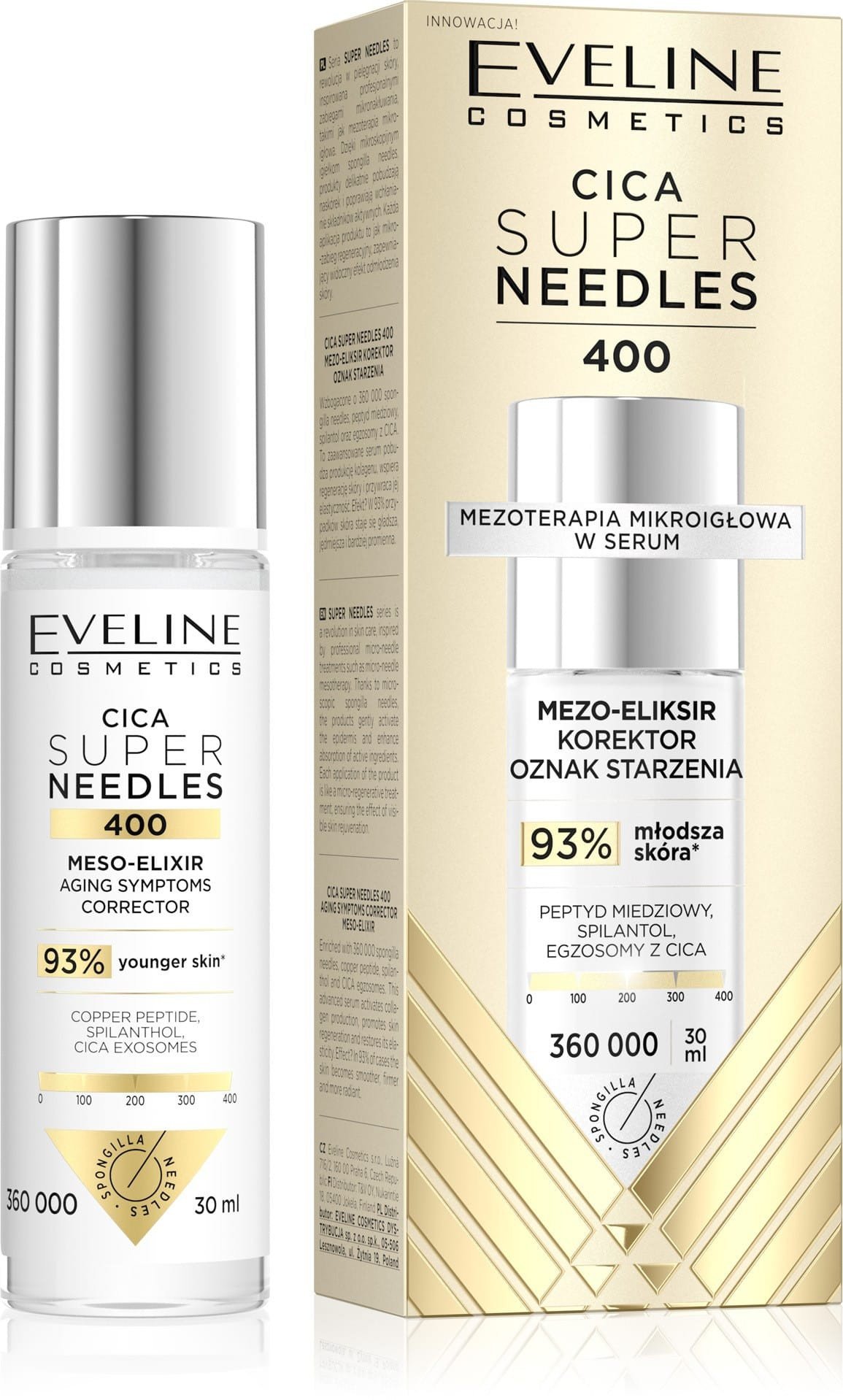 EVELINE Cica Super Needles 400 Mezo-eliksir korektor oznak starzenia 30 ml