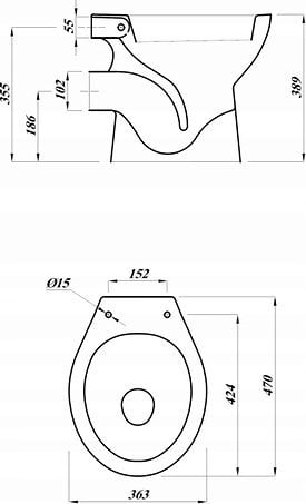 Miska WC Geberit IDOL MISKA USTĘP.LEJ.STOJ.,ODPŁ/POZ.,BI