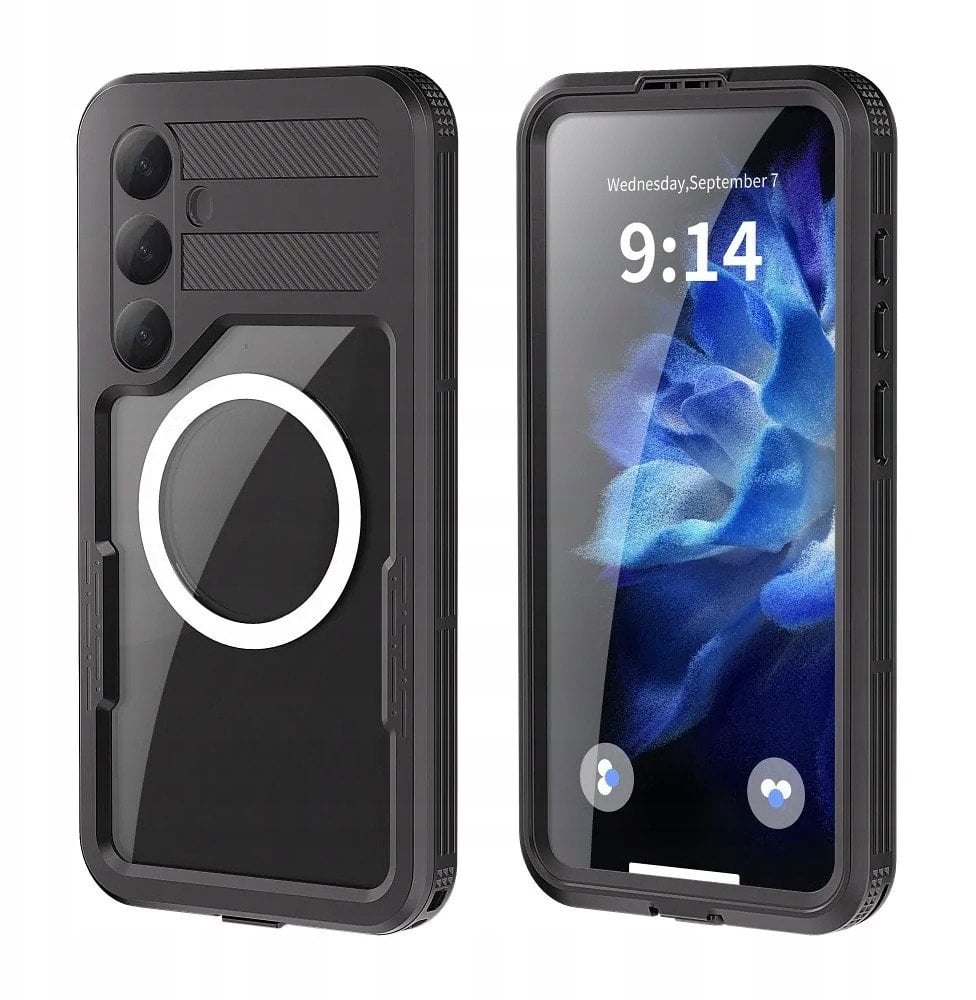 Futerał wodoodporny SHELLBOX MARS z metalowym ringiem do SAMSUNG S25 Plus czarny