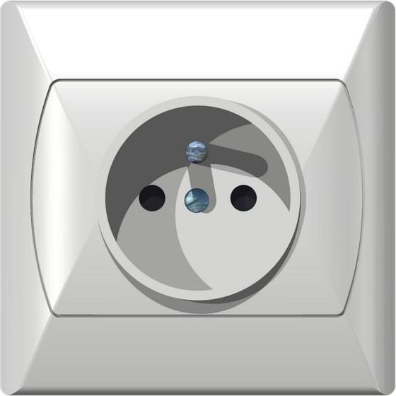 Ospel Gniazdo Akcent pojedyncze z uziemieniem i przesłonami IP20 białe (GP-1AZP/00)