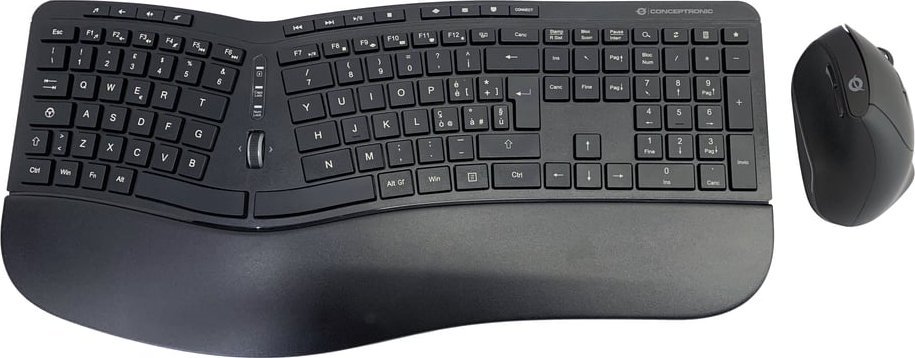 Klawiatura + mysz Conceptronic CONCEPTRONIC Wireless Keyboard+Mouse,ergo,Layout italien. sw