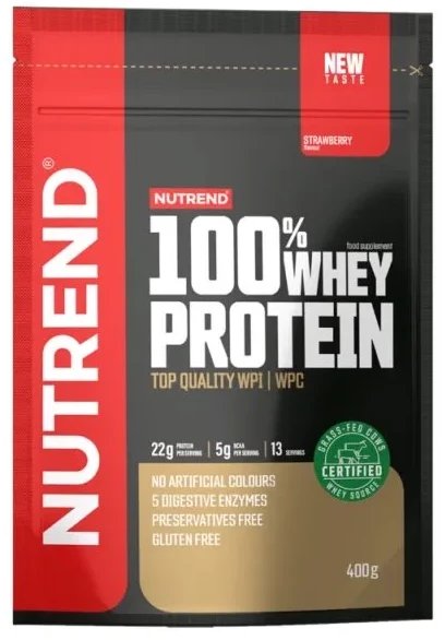 Nutrend - Odżywka Białkowa 100% Whey Protein, Truskawka, Proszek 400g