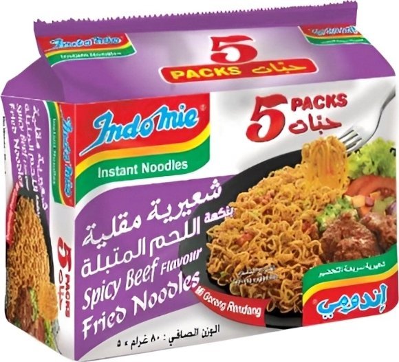 Makaron Instant Mi Goreng Rendang Spicy Beef, pikantny 5 x 80g - Indomie