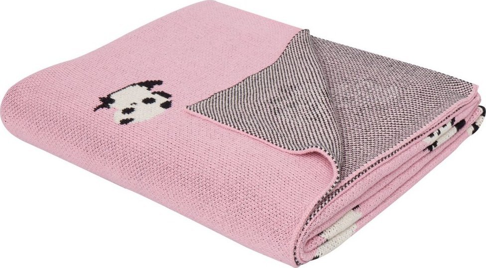 Beliani Koc bawełniany dla dzieci w pandy 130 x 170 cm różowy TALOKAN
